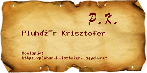 Pluhár Krisztofer névjegykártya