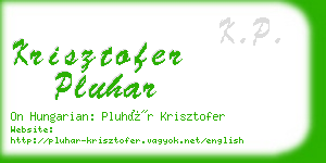 krisztofer pluhar business card